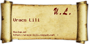 Uracs Lili névjegykártya